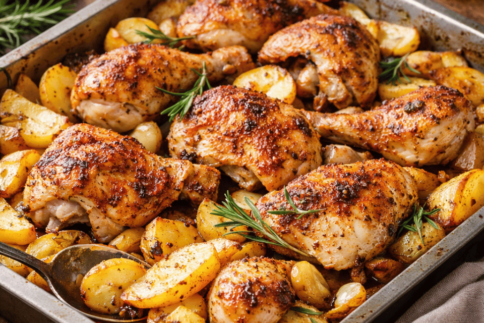 pollo al horno con patatas paso a paso